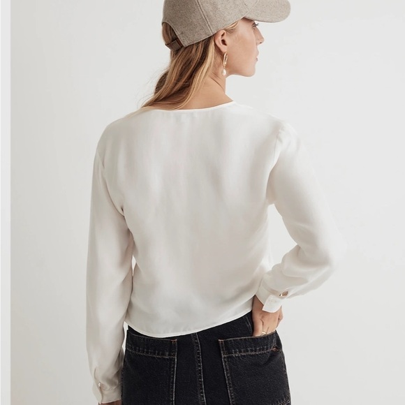 Madewell Brushed Ruched-Front Top lighthouse - Picture 4 of 6